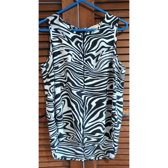 Michael Kors Tops - Michael Kors Zebra Animal Print Sleeveless Top Women's Size Large